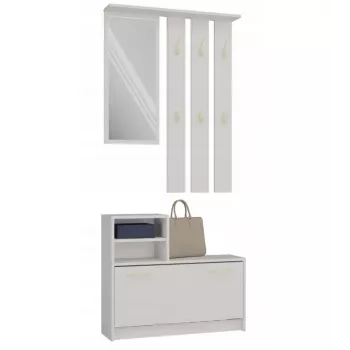 Garderoobikapp kingakapp top e shop VERA Cashmere GS1 — 1800×850×240 mm, hingedega uks, peegel, 1 riiul, 6 konksu
