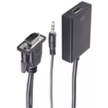 shiverpeaks BS10-01006 Video Cable-Adapter 0,15 m VGA (D-Sub) + 3.5mm HDMI Type A (Standard) Must (BS10-01006)