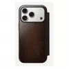 Mobiiltelefoni ümbris Nomad Modern Leather Folio iPhone 17 Pro jaoks, nahk/alumiinium, 16 cm (6,3 tolli) pruun, 4 kaarditaskut