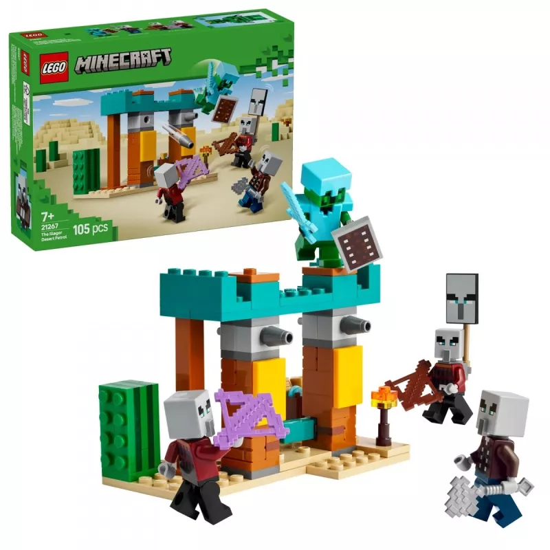 LEGO ehituskomplekt The Illager Desert Patrol 21267 – Minecraft mängukomplekt, 105 detaili, 4 minifiguuri, 80×60×110 mm