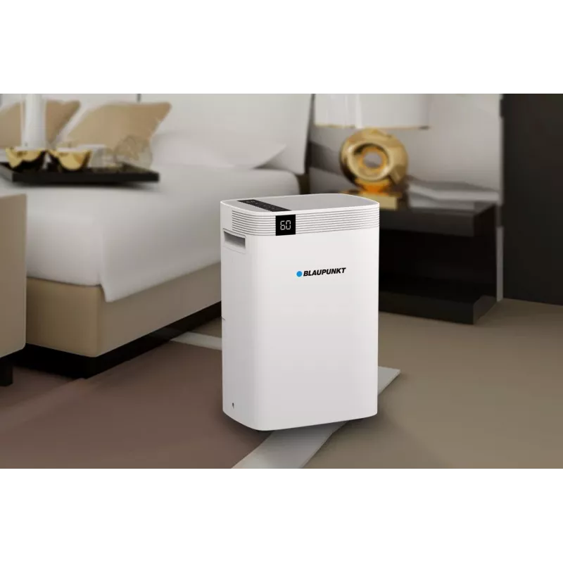 Õhukuivati BLAUPUNKT ADH601 — 2,5 l paak, 16 l/24h, 245 W, 48 dB, Wi‑Fi, kuni 20–40 m², valge