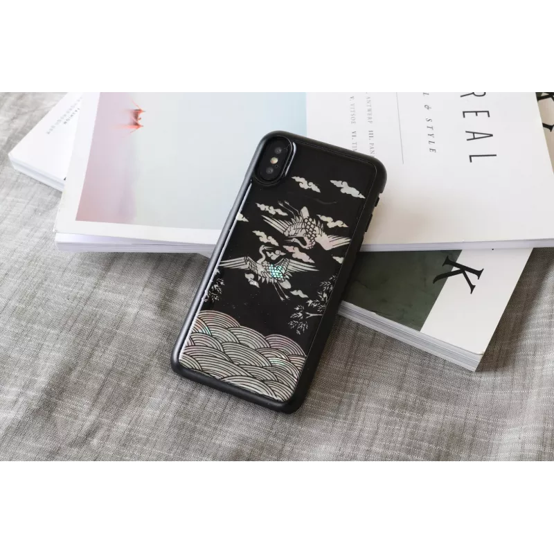 Nutitelefoni ümbris iKins iPhone XS / XS Max jaoks — Crane Must kaitsekest