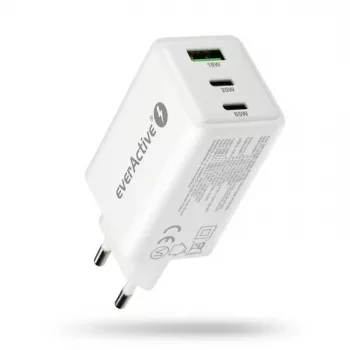 Toiteadapter everActive SQ-655Q 65W, 1×USB-A + 2×USB-C kiirlaadimine