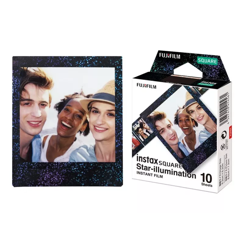 Fujifilm | Instax Square star Illumination Instant film (10pl) | 86 x 72 mm | Print Size: 86mm x 72mm, Image size: 62mm x 62mm | Kogus 10
