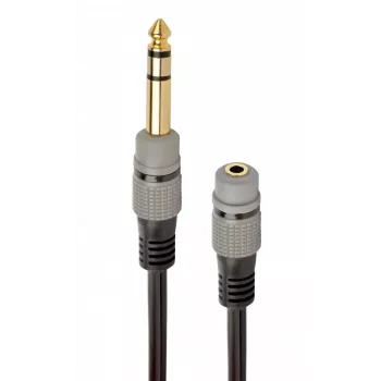 Helikaabel Gembird A-63M35F-0.2M 6,35 mm isane 3,5 mm emasele must