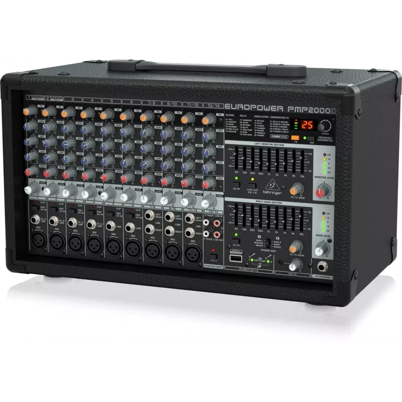 Behringer PMP2000D helimikser 14 kanaliga 2000 W Must