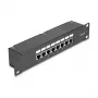 DeLOCK 10-tolline ühenduspaneel 8 pordiga Cat.6 RJ45 must 1U