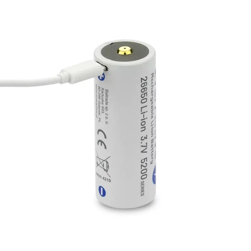 Laetav aku everActive EV26650-52M 3,7V 5200mAh Micro USB laadimisega