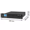 Qoltec 53945 RACK UPS 1kVA 800W võrgutoite katkematu toiteallikas (On-line, puhas siinuslaine, LCD, SNMP pesa)