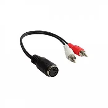 Alcasa AD-2CS5B Audio-Cable 0,2 m 2 x RCA DIN (5-pin) Must - Red - valge (AD-2CS5B)