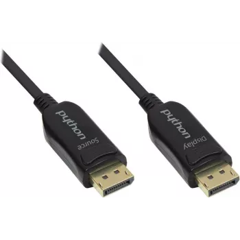 Optiline hübriidne DisplayPort 1.2 ühenduskaabel, 4K2K / UHD 60Hz, kullatud pistik ja vaskkontaktid, must, 100m, PYTHON® seeria (GC-M0180)