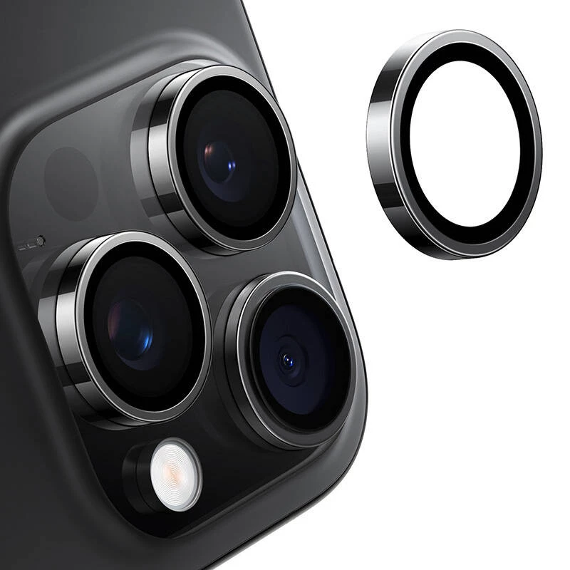 Kaamera klaasikaitse Torras iPhone 16 Pro Max jaoks — Lensguard, must