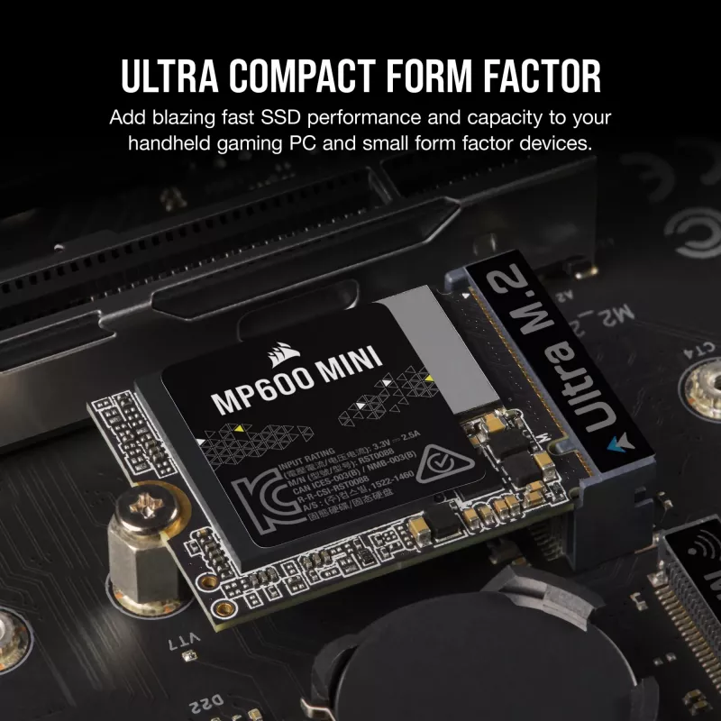 Corsair MP600 Mini - SSD - 2 TB - intern - M.2 2230 - PCIe 4.0 x4 (NVMe)