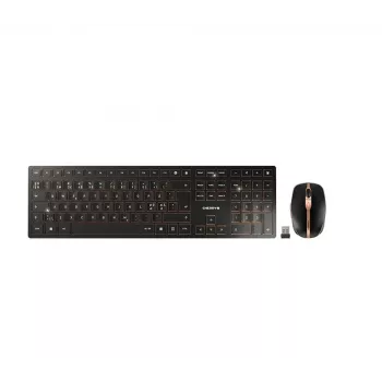 CHERRY DW 9100 SLIM klaviatuur Hiir kaasas Universaalne RF Traadita + Bluetooth Nordic Must