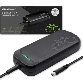 Qoltec kiirlaadija XIAOMI 36V elektrilisele tõukerattale ja jalgrattale | 42V | 2A | 8,0*8,0mm + tihvt | veekindel + toitekaabel