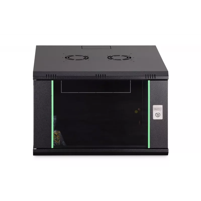 Seinale kinnitatav 19-tolline püstikapp DIGITUS Dynamic-N DN-37103 — 7U, 600x600 mm, IP20, kokkupanemata, must