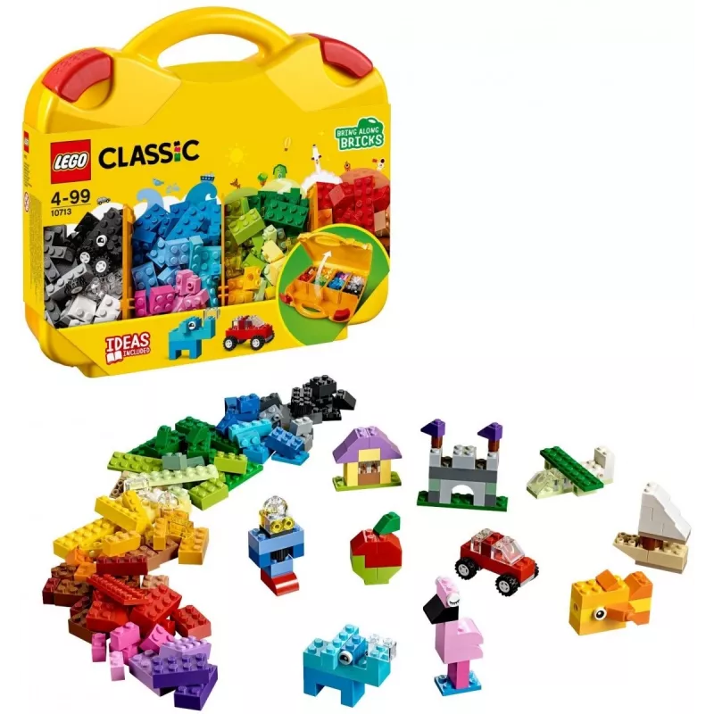 LEGO 10713 Classic Creative Suitcase mänguasjade hoiukohver lõbusate värviliste ehitusklotsidega, kingitus 4+ aastastele lastele, poistele ja tüdrukutele