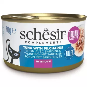 SCHESIR keedupuljongis tuunikala sardiinidega - märg kassitoit - 70 g