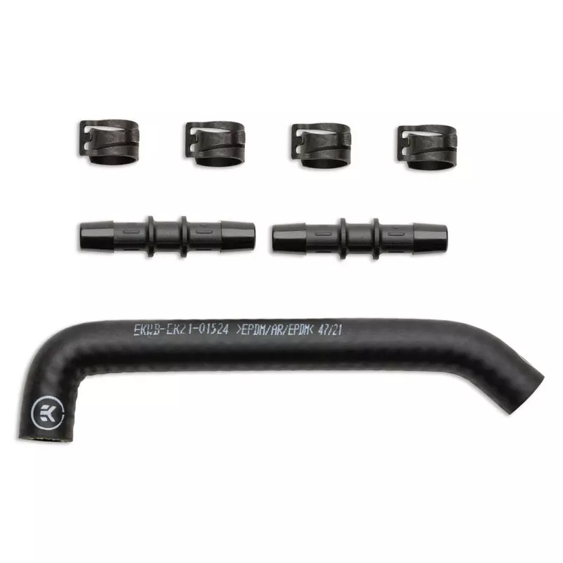 Voolikud EK Water Blocks EK-Pro 17/10mm tugevdatud EPDM eelvormitud 45° ja 90°