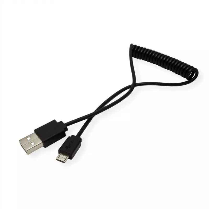 ROLINE USB 2.0 keerdkaabel - A - Micro B - ST/ST 1,0 m - Varjestatud - USB 2.0 Type Micro B - 1 mm - keerd (11.02.8317)