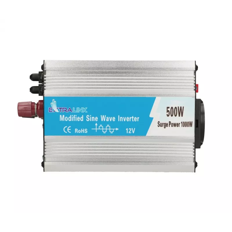 Autopingemuundur Extralink OPIM-500W 12V, 500W modifitseeritud siinus, alumiiniumkorpus, aktiivjahutus