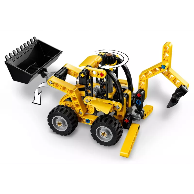Ehituskomplekt LEGO Technic Tagalaadur 42197 — liigendrool, töötav laadur, 104 tk, soovitatav vanus 7+
