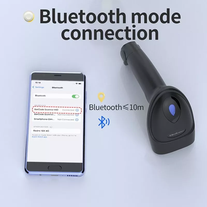 Vöötkoodilugeja QOLTEC 50880 1D/2D USB — käsiskanner USB-liidesega