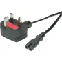 VALUE - Toitekaabel - BS 1363 (M) nurga all toite IEC 60320 C7 sirge - AC 250 V - 2,5 A - 1,8 m - Must (19.99.2017)