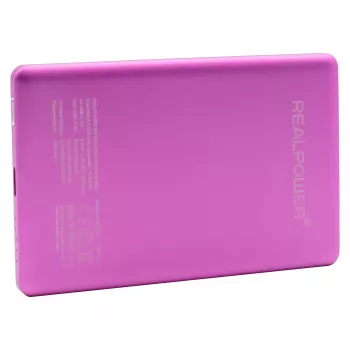 Akupank RealPower PB-5000 MAG 5000 mAh, juhtmevaba laadimine, USB-C, 20 W, roosa