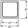 Kruvideta seinakarbi kate Busch-Jaeger 1746/10-84 Valge, 63×63 mm, aken 51×51 mm