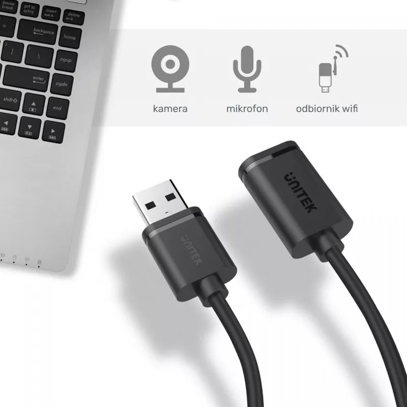 USB-kaabel UNITEK Y-C447GBK 0,5 m USB 2.0 must