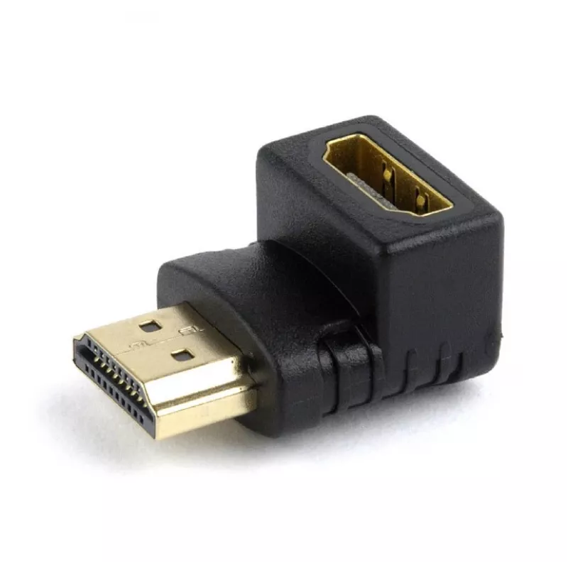 HDMI soovahetaja GEMBIRD A-HDMI90-FML, HDMI HDMI-ks, 90° nurgaadapter, must