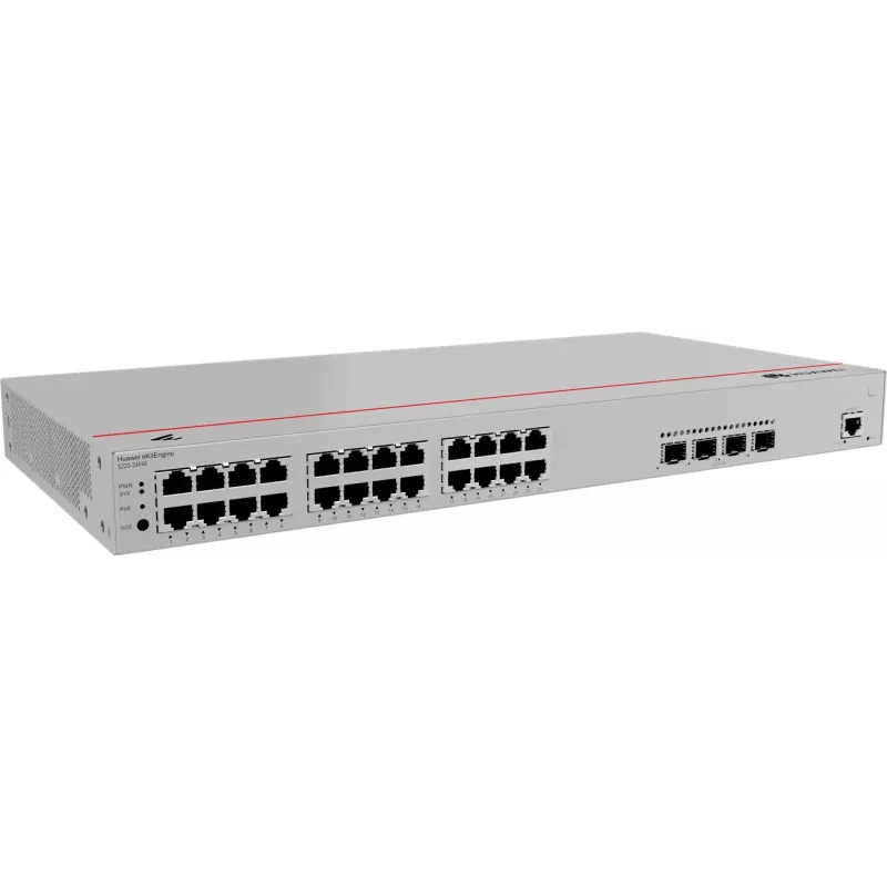 Switch HUAWEI S220-24P4X — 24 x Gigabit (10/100/1000) RJ-45, 4 x SFP+, PoE, 1U hall