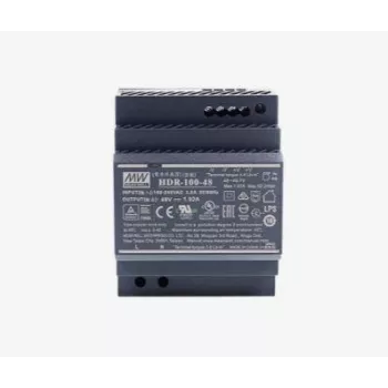 Toiteadapter/inverter MEAN WELL HDR-100-48, 100 W, 48 V väljund, 85–264 V sisend, RoHS, 70×54,5×90 mm