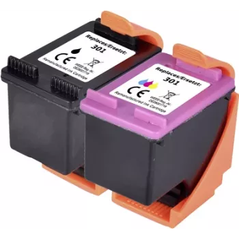 Renkforce tindikomplekt HP 301 (N9J72AE) asendus, ühilduv must, tsüaan, magenta, kollane RF-I-HP301BKCMY RF-5633218 (RF-5633218)