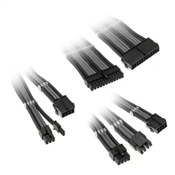 Kaabli pikenduskomplekt Kolink Core Adept — punutud PET-kate, vaskjuhtmed, 300–350 mm pikkused, 6-osaline komplekt