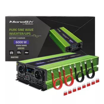 Autoinverter Qoltec Monolith 6000 W roheline 12 V