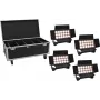 Mitmeotstarbeline LED-pesuvalgusti komplekt EUROLITE 20001034 koos 4 taaslaetava akuga, 18×10 W RGBW LED-id