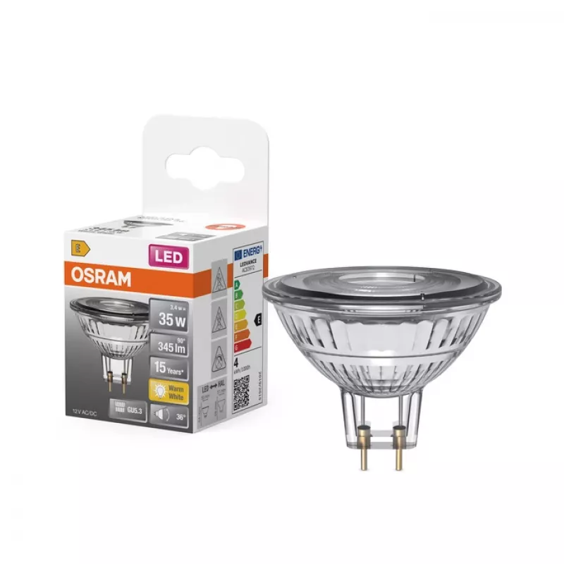 LED-lamp Ledvance Osram 3,4 W (ekvivalentne 35 W) GU5,3, 345 lm, 2700 K, CRI 80, 36° kiir