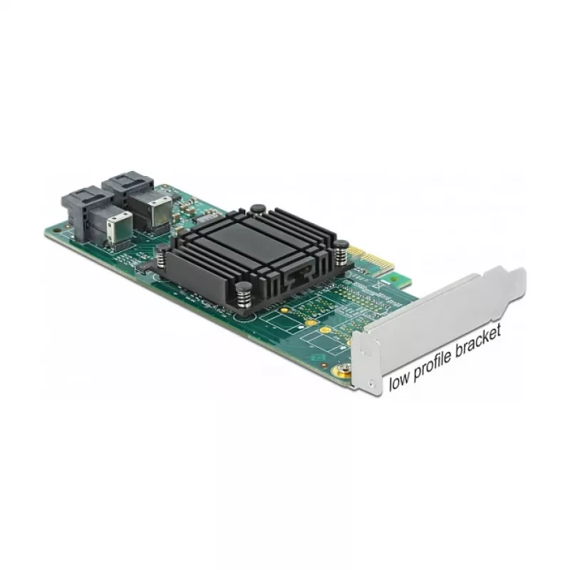 DeLOCK PCI Express x8 kaart kahe sisemise SFF-8643 NVMe pordiga, madalprofiil