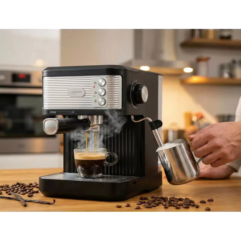Espresso kohvimasin ESPERANZA EKC011 — 1,8 L veepaak, 850 W, 20 bar, puutetundlik juhtimine, piimavahustaja