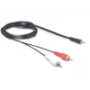 Helikaabel DeLOCK 84000 1,5 m 2xRCA 3,5 mm must