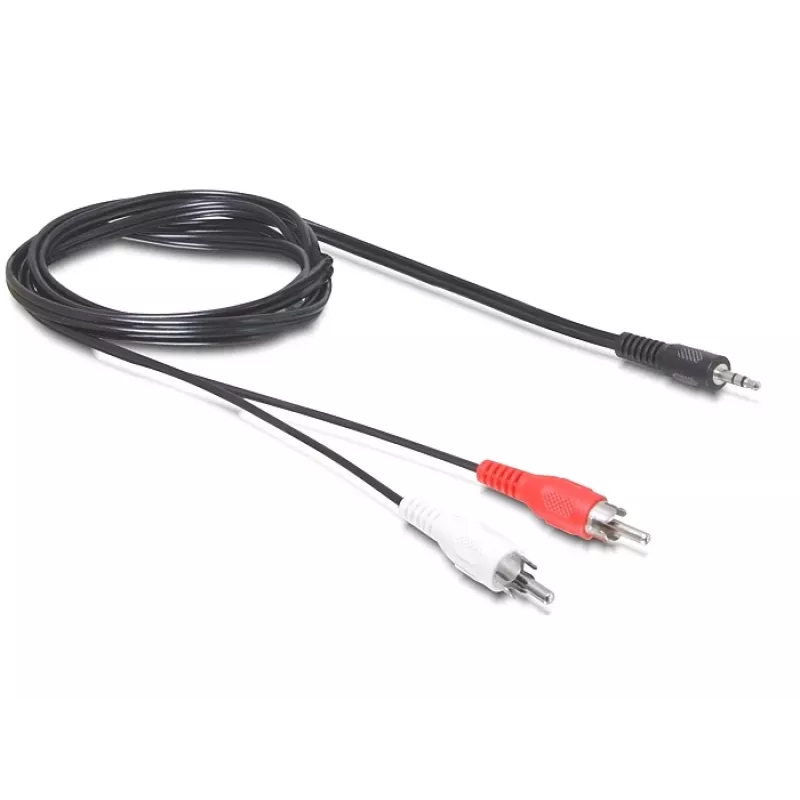 Helikaabel DeLOCK 84000 1,5 m 2xRCA 3,5 mm must