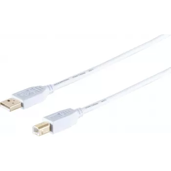 USB-A-B-kaabel ShiverPeaks 77022-W — Kiire USB 2.0, kullatud pistikutega