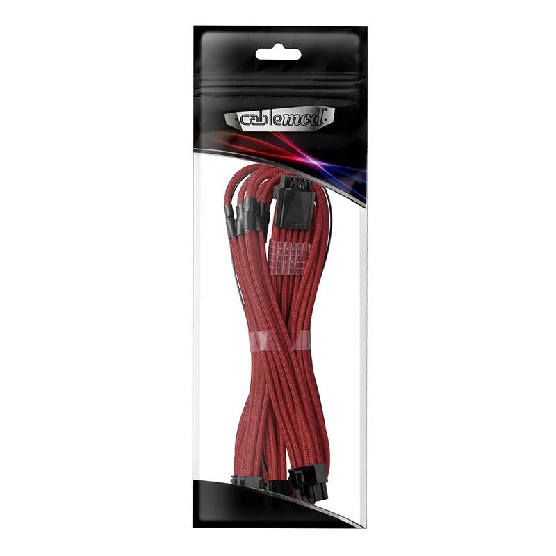 CableMod C-Series PRO ModMesh 12VHPWR kuni 3x PCI-e kaabel Corsairile - 60cm, tumepunane