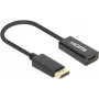 Manhattan DisplayPort 1.2 HDMI-le aktiivne adapter, 4K@60Hz, 15cm, isane emasele, DP riiviga, must, mittesuunaline, kolmeaastane garantii, võrdväärne DP2HD4K60S-iga