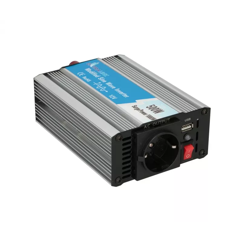 Autopingemuundur Extralink OPIM-500W 12V, 500W modifitseeritud siinus, alumiiniumkorpus, aktiivjahutus