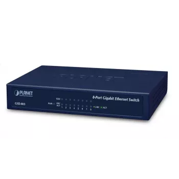 8-pordine 10/100/1000Mbps Gigabit Etherneti kommutaator – välise toitega