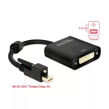 Video kaabli adapter DeLOCK 62639 Mini DisplayPort DVI-I-le 0,25 m Must