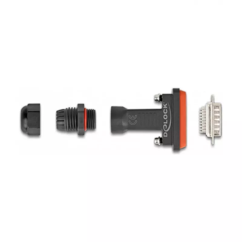 DeLOCK D-Sub HD 26 kontaktiga isane pistik korpusega IP67 veekindel